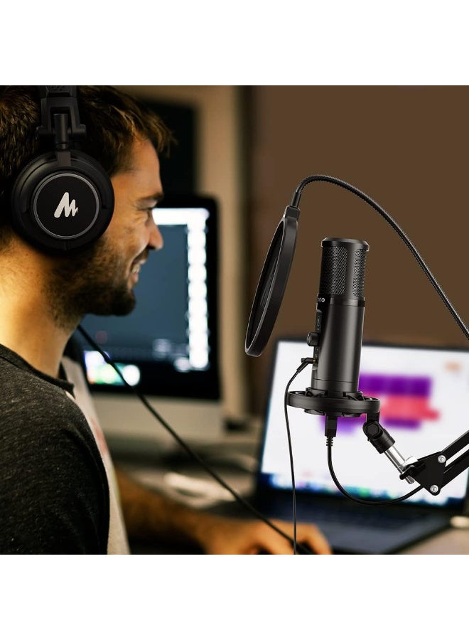 Maono AU-PM422 Podcast USB Microphone Plug & Play Black - Image 2